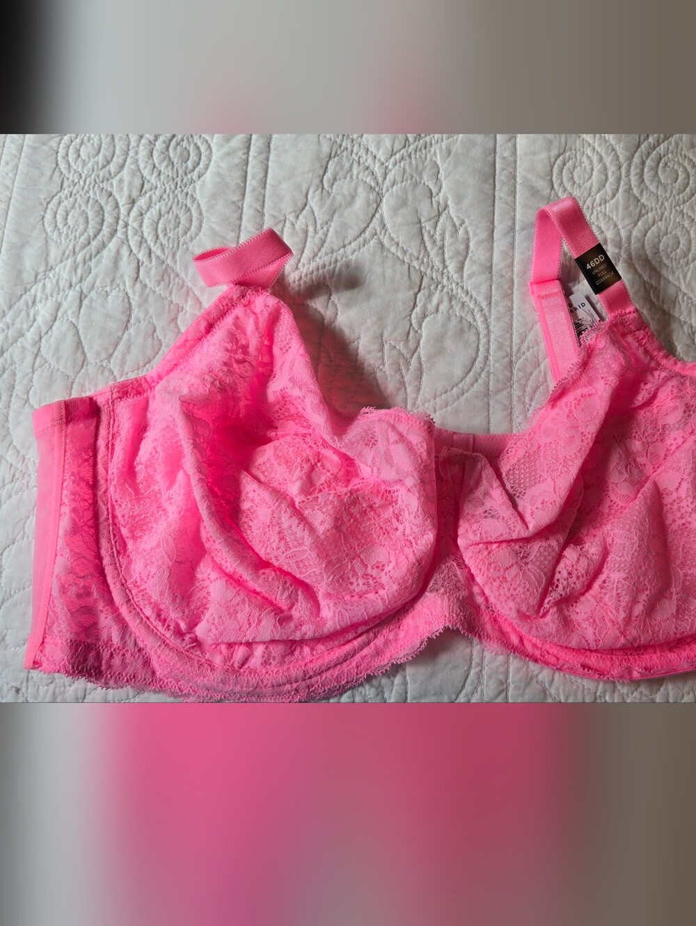 torrid Bright Pink Lace Full-Coverage Bra